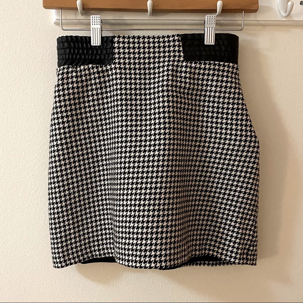 Houndstooth High Waist Skirt Zara